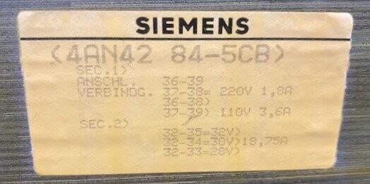 Siemens 4AN42 84-5CB Transformer - Image 2