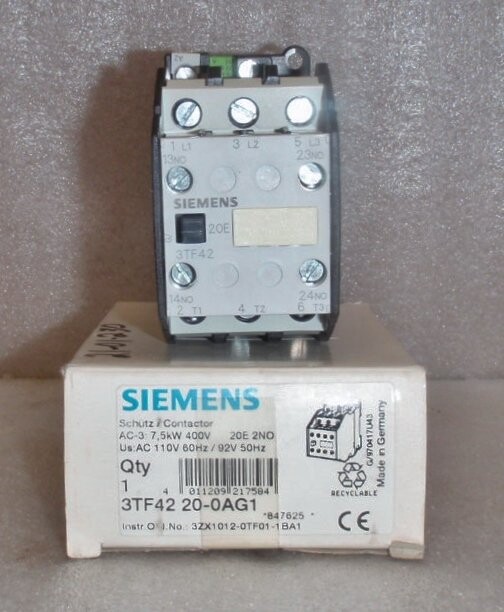 Siemens 3TF42 20-0AG1 Motor Contactor