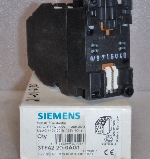 Siemens 3TF42 20-0AG1 Motor Contactor - Image 2