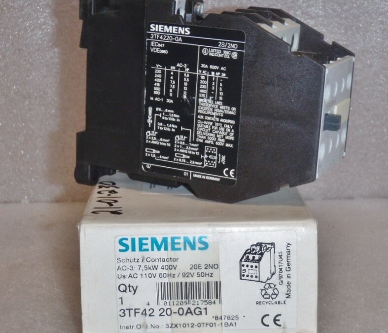Siemens 3TF42 20-0AG1 Motor Contactor - Image 3