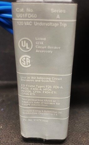 Siemens U01FD60 Under Voltage Release Circuit Breaker - Image 2