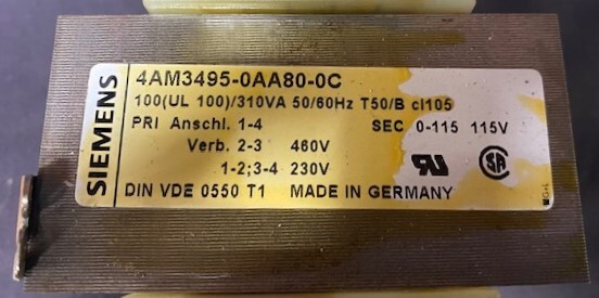 Siemens 4AM3495-0AA80-0C .310-kVA Transformer - Image 3