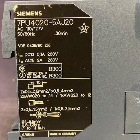 Siemens 7PU4020-5AJ20 Time Delay Relay - Image 2