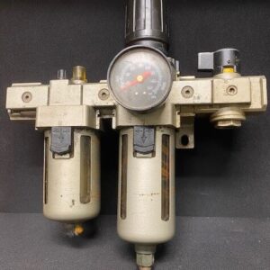 SMC Unknown Model Air Filter/Regulator/Lubricator/Shut Off Valve Assembly