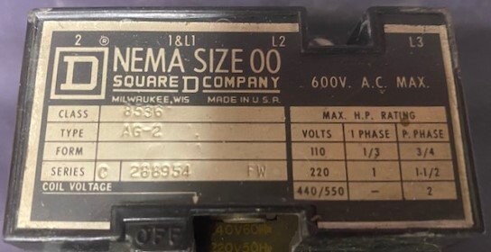 Square D 8536 AG-2 Series C Starter - Image 2