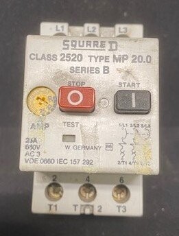 Square D 2520 Type MP 20.0 Series B Manual Starter/Stopper