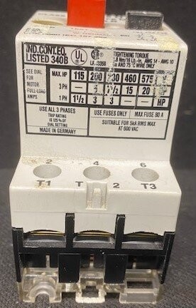 Square D 2520 Type MP 20.0 Series B Manual Starter/Stopper - Image 2