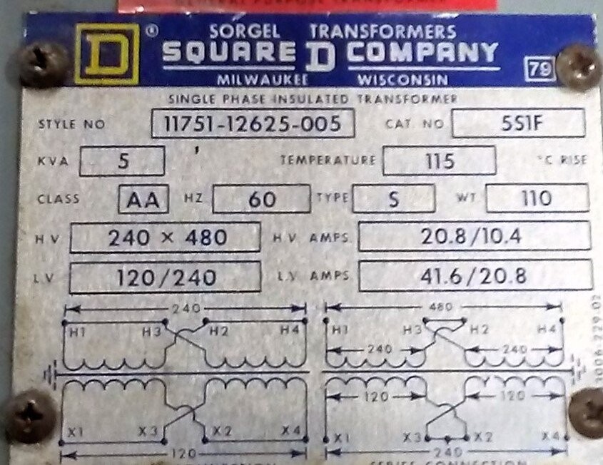 Square D 11751-12625-005 5 KVA Transformer - Image 2