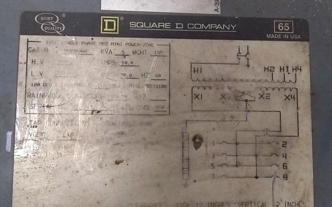 Square D 5S40F Transformer w/ Breaker Box - Image 3