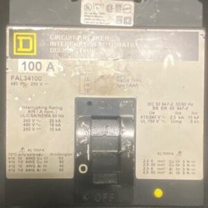 Square D FAL34100 3-Pole Circuit Breaker