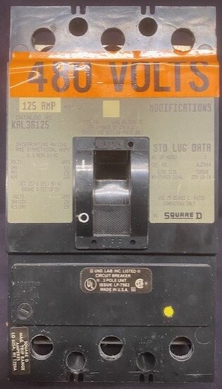 Square D KAL36125 125A Frame Type Circuit Breaker