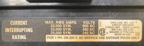 Square D KAL36200 Circuit Breaker - Image 2