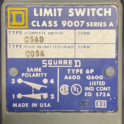 Square D 9007-C54D Series A Limit Switch - Image 2