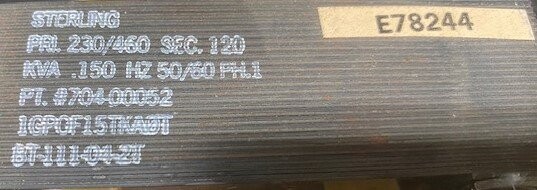 Sterling 70400052 Transformer - Image 3