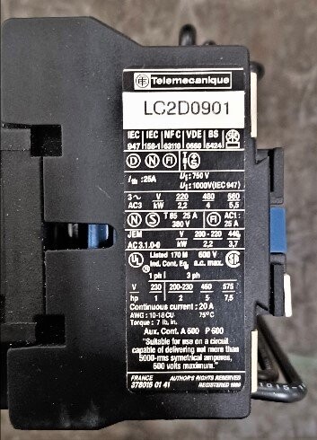 Telemecanique LC2D0901 Reversing Contactor - Image 2