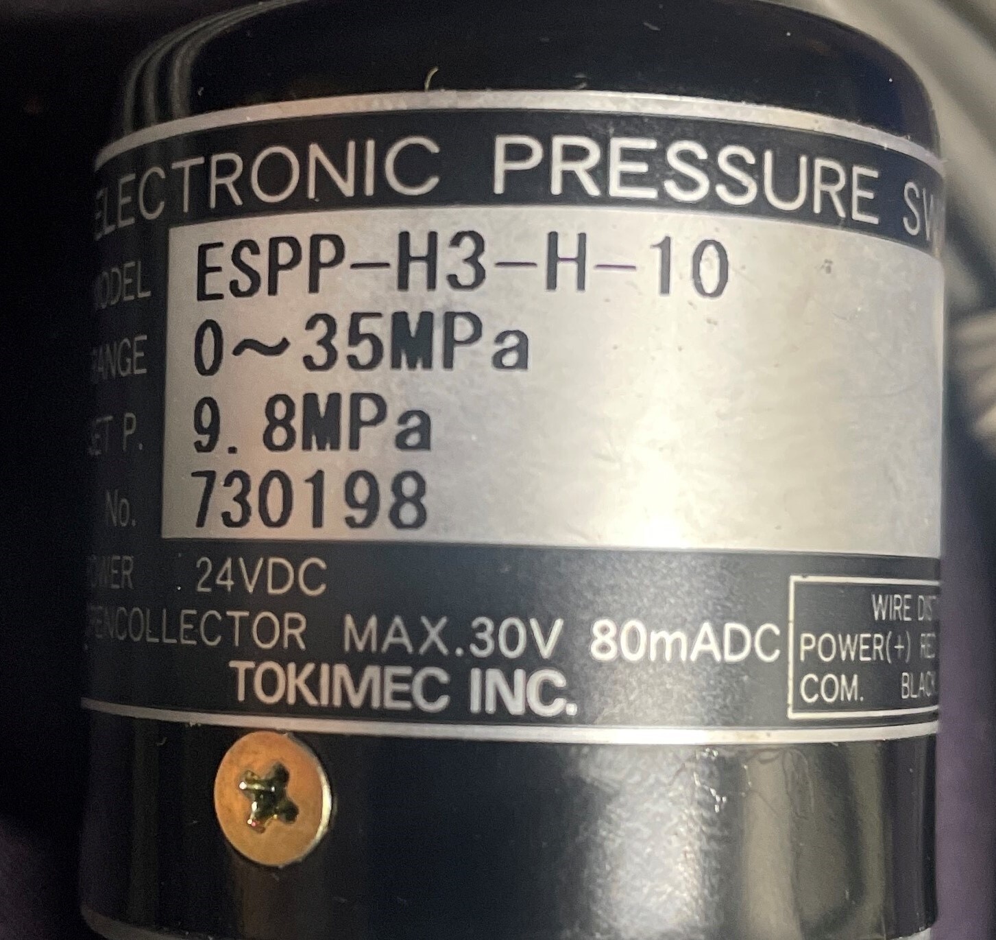 Tokimec inc. electric pressure switch - Image 2