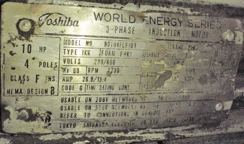 Toshiba B0104FLF2U3 Induction Motor - Image 2