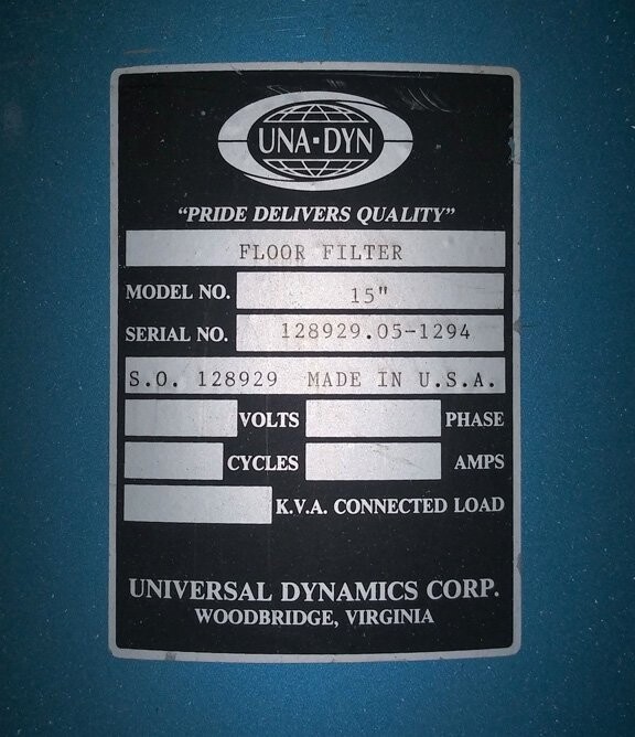 Una-Dyn 15" Floor Filter - Image 2