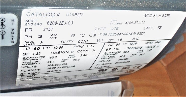 US Motors AS70 Motor - Image 2