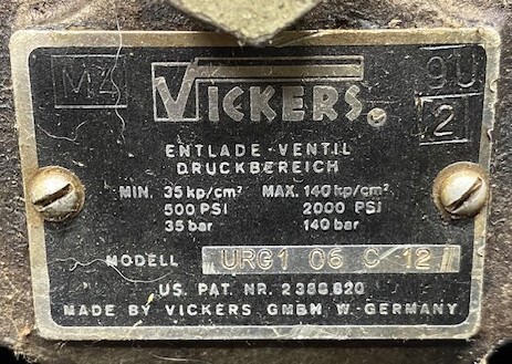 Vickers URG1-06-C-12 Hydraulic Discharge Valve - Image 2