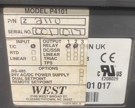 West P4101 Temperature Controller - Image 3