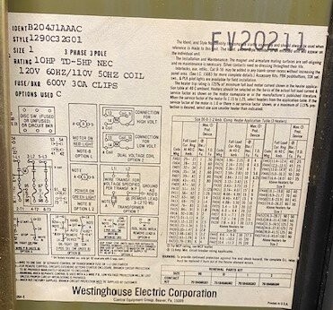 Westinghouse B204J1AAAC Enclosed Safety Switch - Image 3