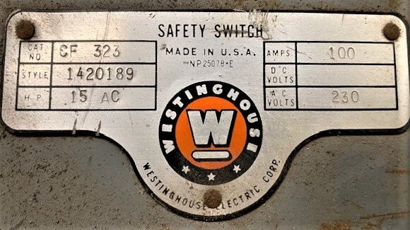 Westinghouse CF-323 Enclosed Fusible Switch - Image 2
