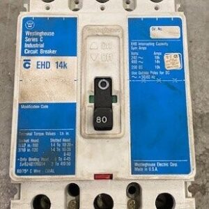 Westinghouse EHD-14K Series C EHD3080 Industrical Circuit Breaker