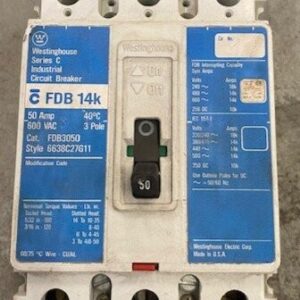 Westinghouse FDB-14K Series C FDB3050 Industrical Circuit Breaker